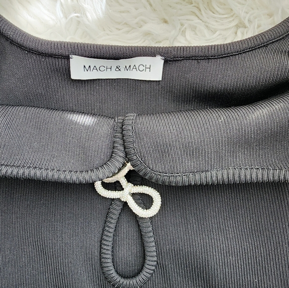 MACH & MACH MINI BLACK DRESS CRYSTAL BOW APPLIQUE SIZE EXTRA SMALL - Picture 8 of 16